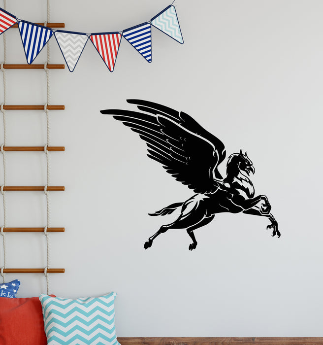 Vinyl Wall Decal Flying Hippogriff Fantasy Beast Half Eagle and Half Horse Stickers Mural (g6230)