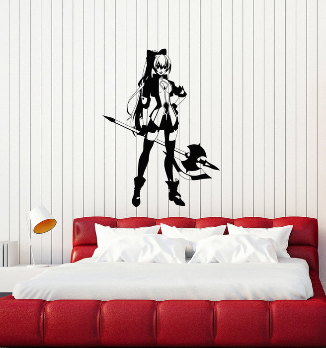 Vinyl Wall Decal Anime Girl Warrior Manga Asian Art Gamer Room Interior Stickers Mural (ig5719)