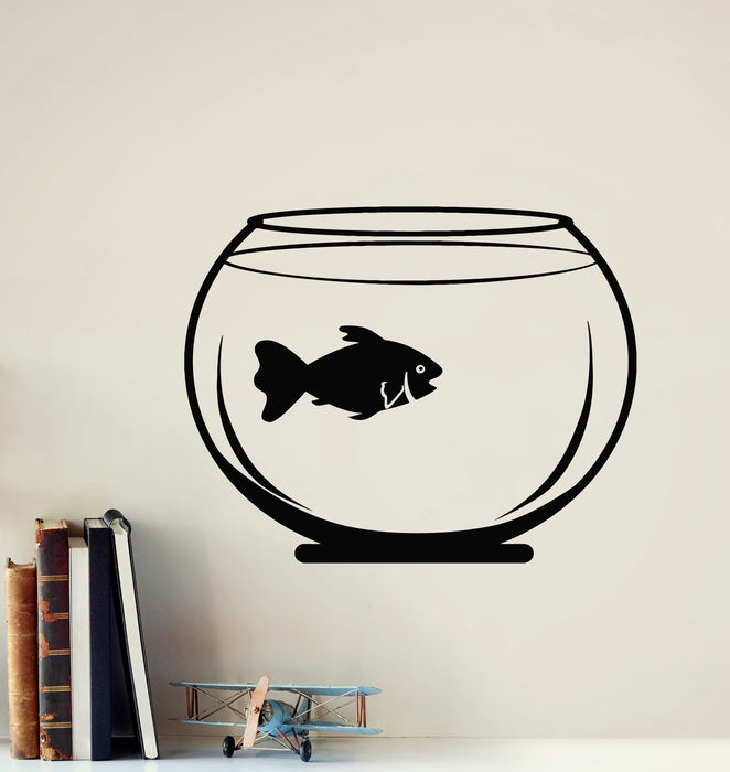 Vinyl Wall Decal Fishing Club Little Fish Aquarium Child Room Stickers Mural (g6314)