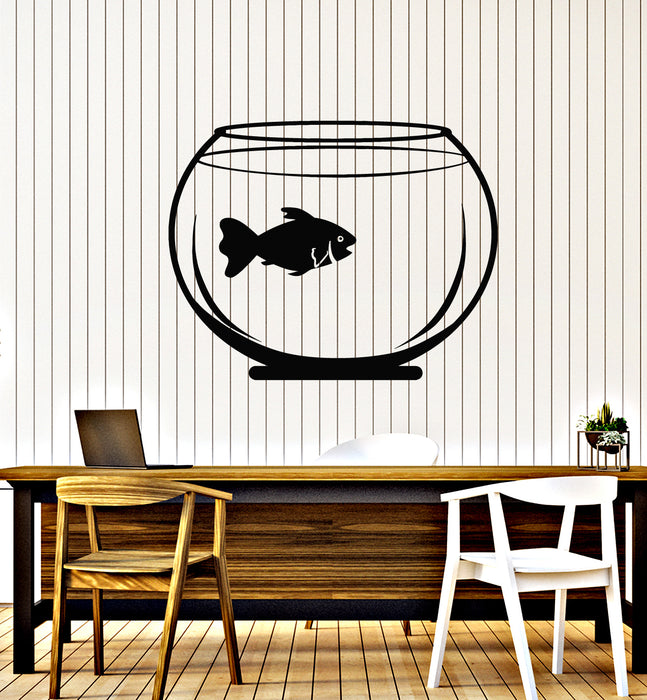 Vinyl Wall Decal Fishing Club Little Fish Aquarium Child Room Stickers Mural (g6314)