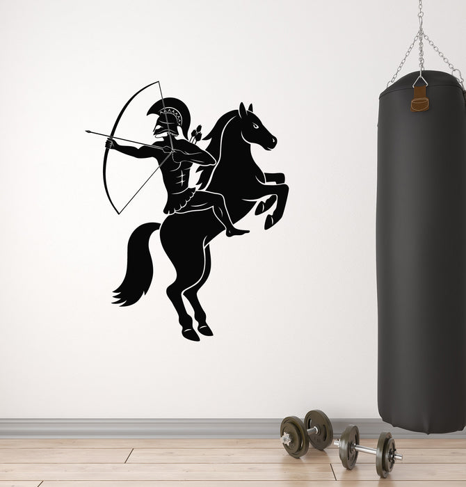 Archer on Horseback Vinyl Wall Decal Strong Ancient Greece Warrior Stickers Mural (k003)