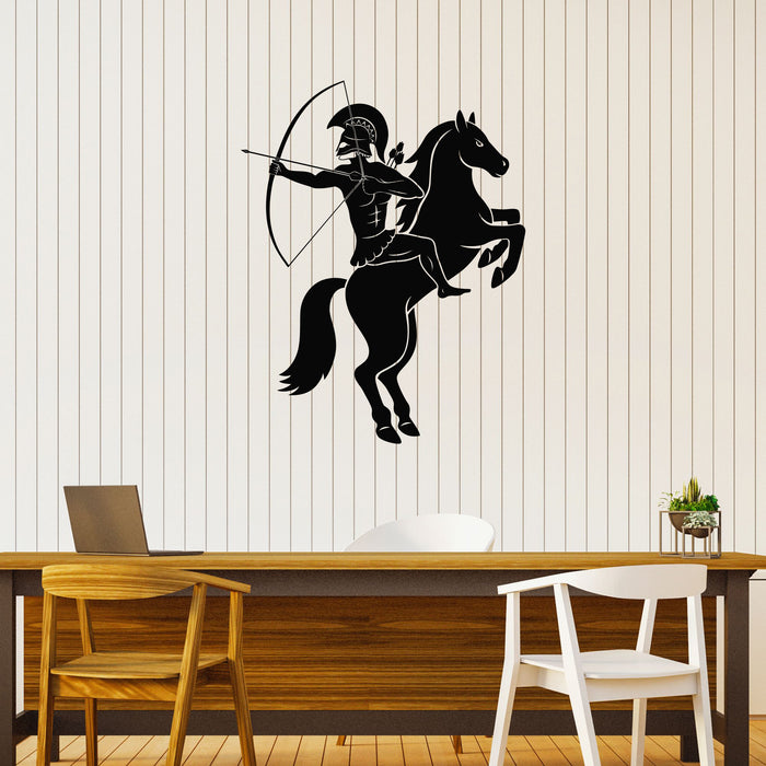 Archer on Horseback Vinyl Wall Decal Strong Ancient Greece Warrior Stickers Mural (k003)
