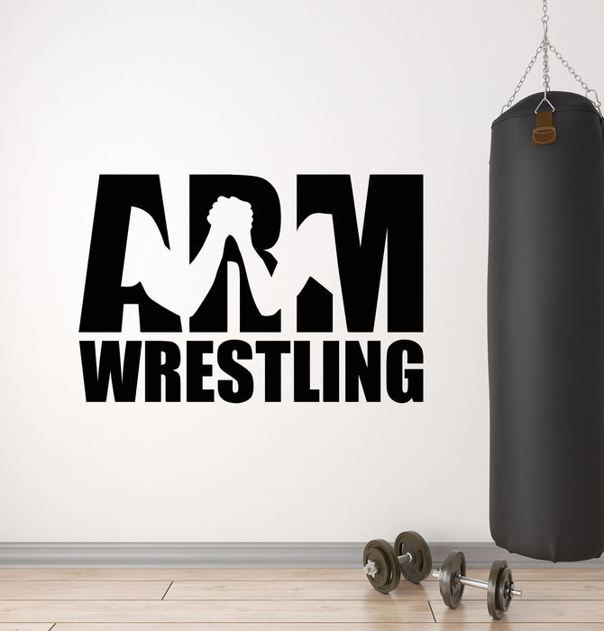 Vinyl Wall Decal Arm Wrestling Muscle Fitness Gym Sport Decor Stickers Mural (g794)