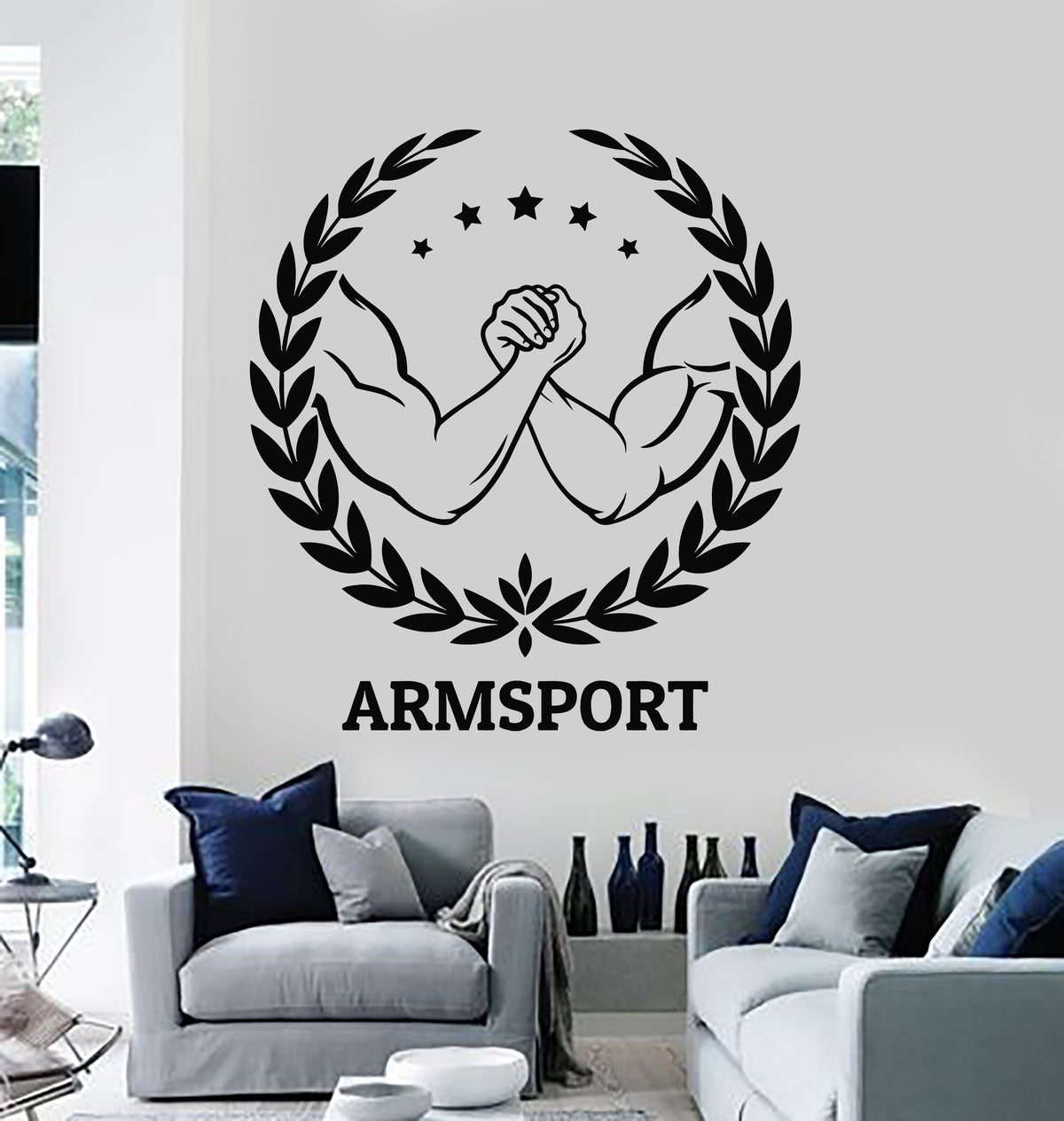 Vinyl Wall Decal Armsport Arm Wrestling Gym Sport Interior Stickers Mu ...