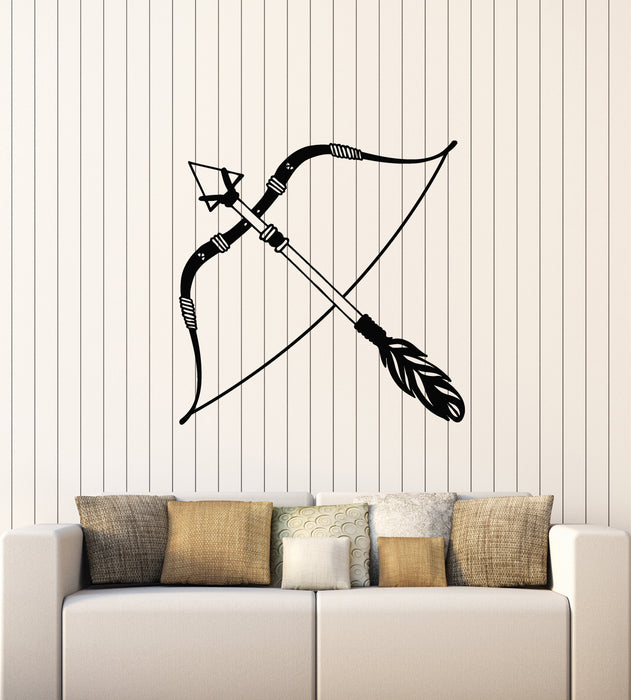 Vinyl Wall Decal Arrows Bow Feathers Ethnic Style Art Decoration Stickers Mural (g1104)