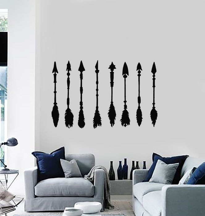 Vinyl Wall Decal Arrows Bird's Feathers Ethnic Art Home Decor Stickers Mural (g831)