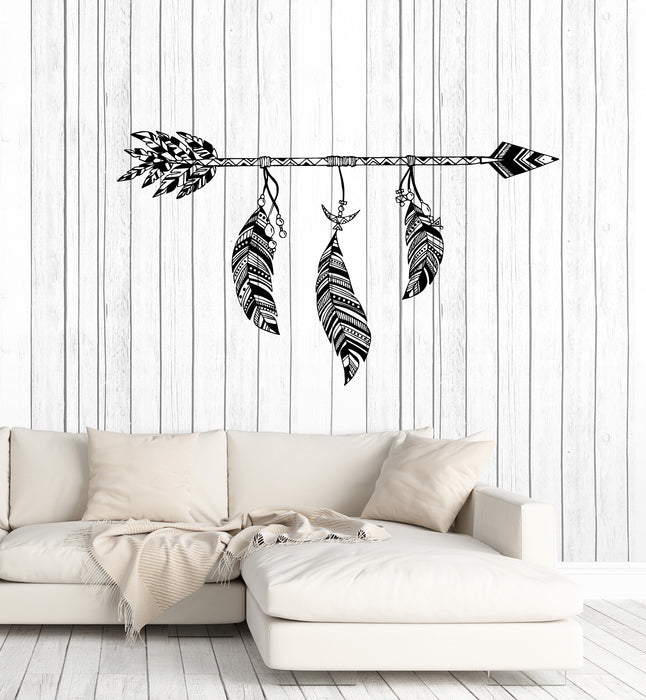 Vinyl Wall Decal Bedroom Dream Catcher Arrow Feathers Ethnic Style Stickers Mural (g7765)