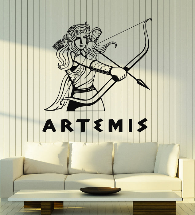 Vinyl Wall Decal Female Warrior Artemis Ancient Greece Sagittarius Stickers Mural (g5769)