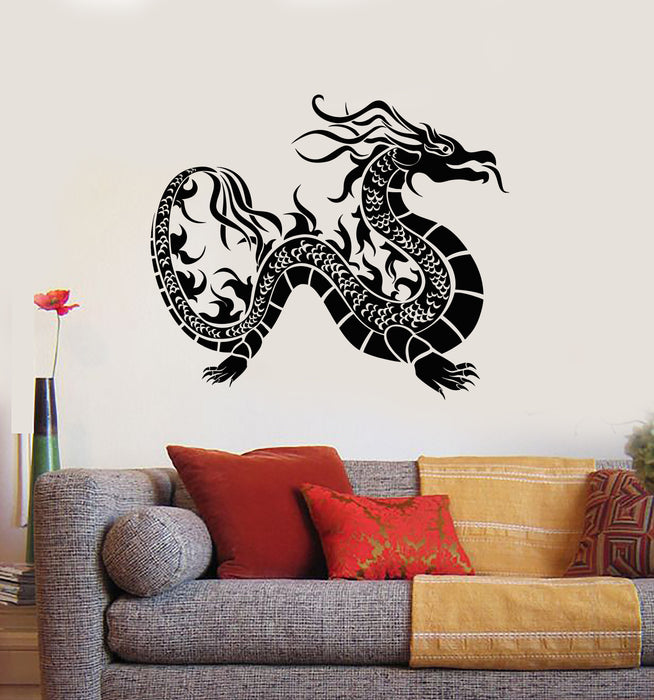 Vinyl Wall Decal Oriental Art Fantasy Chinese Dragon Asian Style Stickers Mural (g6389)