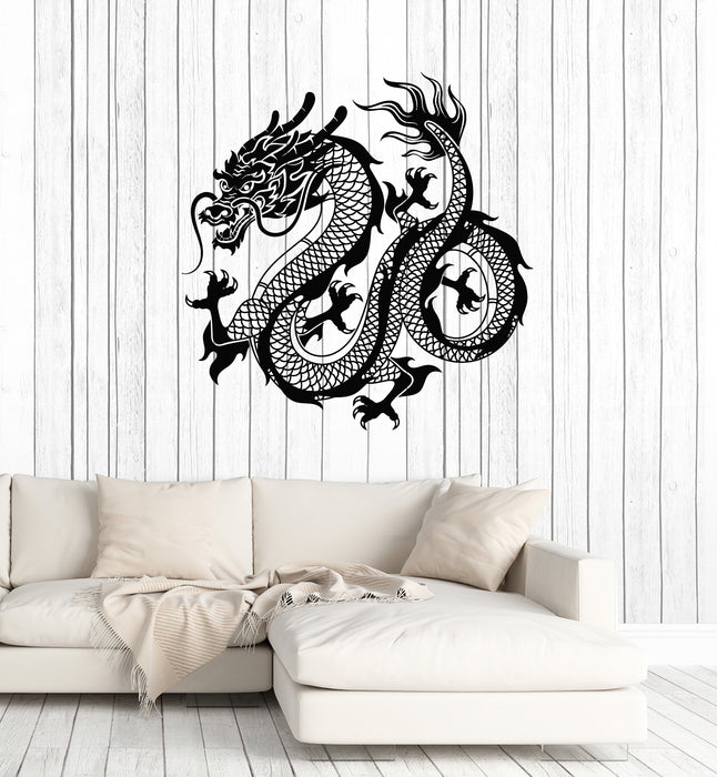 Vinyl Wall Decal Asian Style Mythology Fantasy Chinese Dragon Stickers Mural (g4525)
