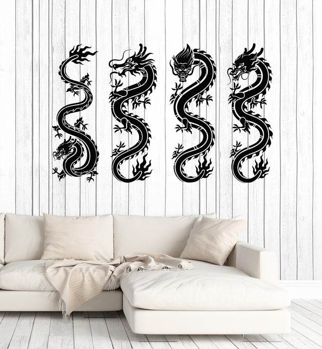 Vinyl Wall Decal Traditional Chinese Dragon Long Mythology Stickers Mural (g7947)