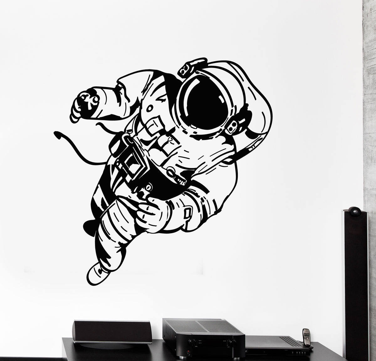 Vinyl Wall Decal Space Cosmic Spaceman Astronaut Costume Stickers Mura ...