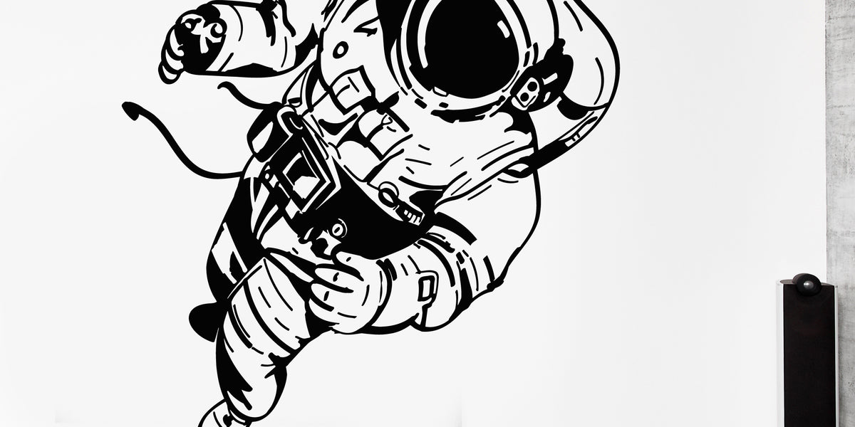 Vinyl Wall Decal Space Cosmic Spaceman Astronaut Costume Stickers Mura ...