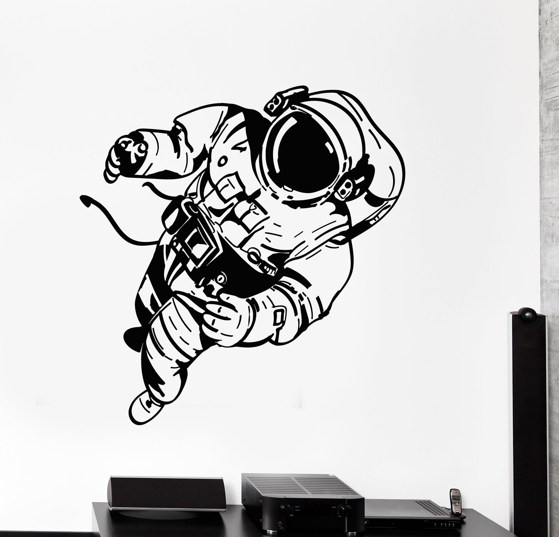 Vinyl Wall Decal Space Cosmic Spaceman Astronaut Costume Stickers Mura ...