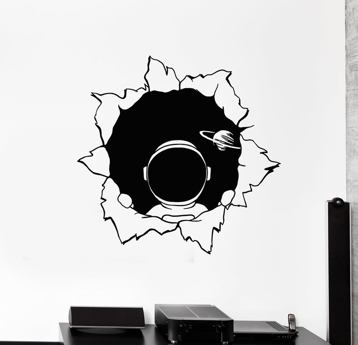 Vinyl Wall Decal Spaceman Astronaut Planet Space Boy Kids Teen Room Stickers Mural (g2950)