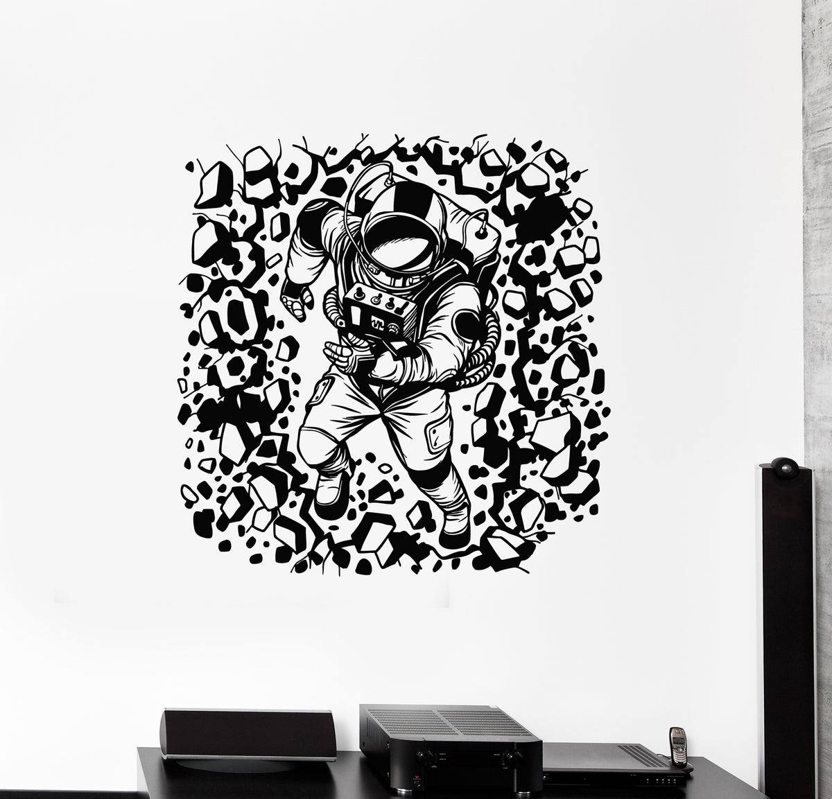 Vinyl Wall Decal Space Cartoon Astronaut Costume Spaceman Stickers Mur ...