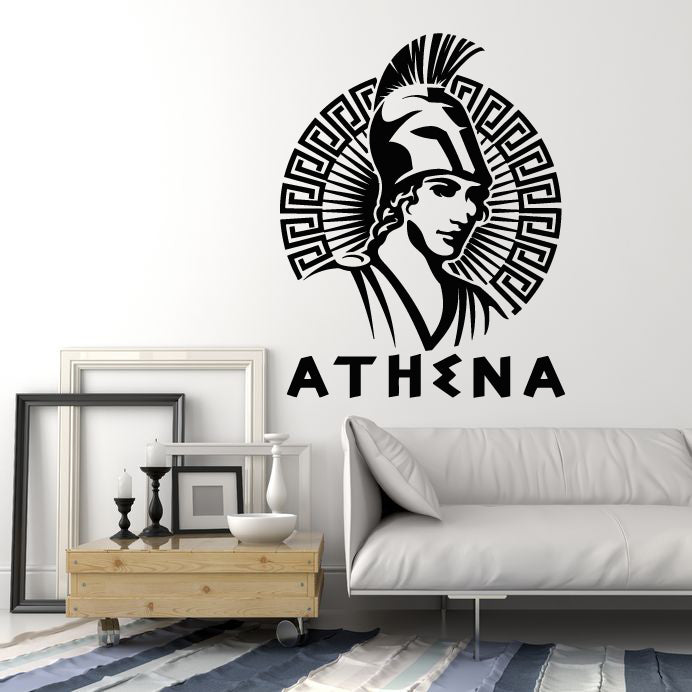 Vinyl Wall Decal Ancient Greek Mythology Athena Goddess Of Wisdom Greece Stickers Mural (g2221)