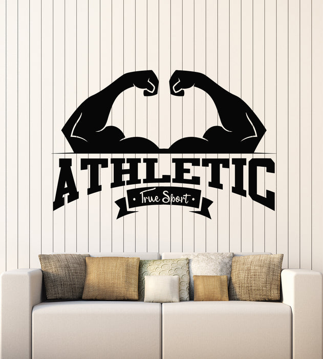Vinyl Wall Decal Athletic True Sport Muscles Gym Fitness Interior Stickers Mural (g5576)