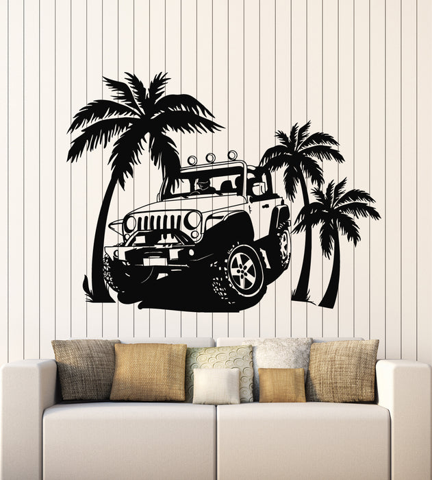 Vinyl Wall Decal Auto ATV SUV Jeep Racing Garage Decor Palms Stickers Mural (g7680)