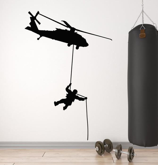 Vinyl Wall Decal Chopper Military Aviation Flight Soldier MIlitary Stickers Mural (g1208)