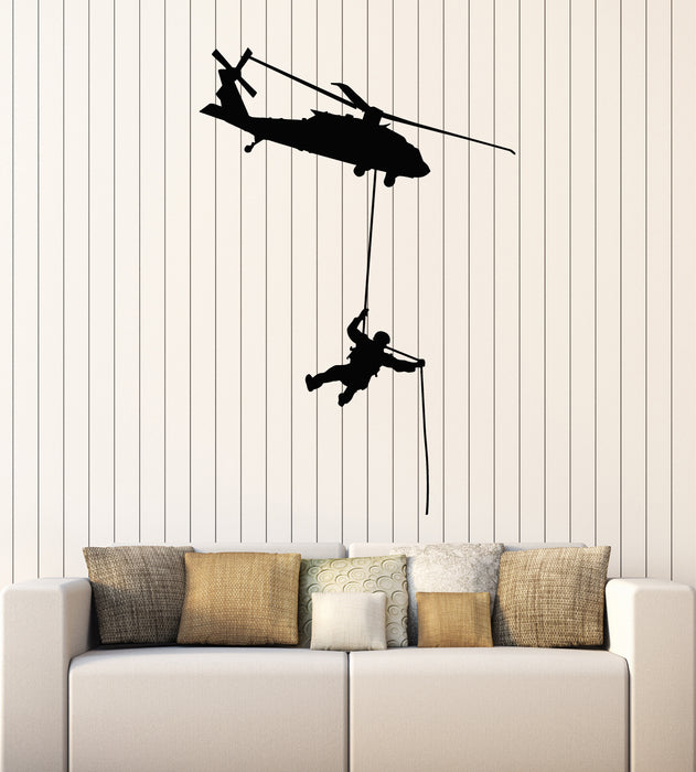 Vinyl Wall Decal Chopper Military Aviation Flight Soldier MIlitary Stickers Mural (g1208)