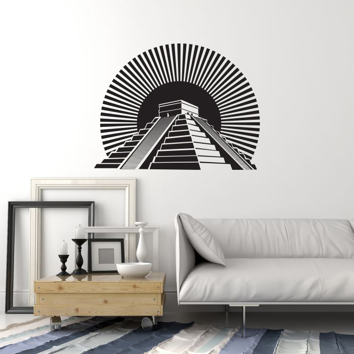 Vinyl Wall Decal Ancient Aztec Pyramid Mesoamerican Maya Art Stickers ...