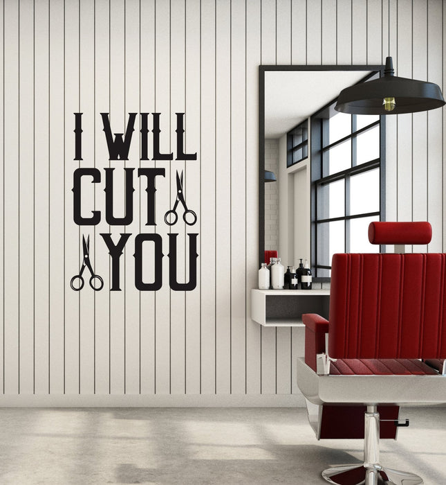 Vinyl Wall Decal Barbershop Quote Barber Hair Stylist Hairdresser Stickers Mural (ig5884)