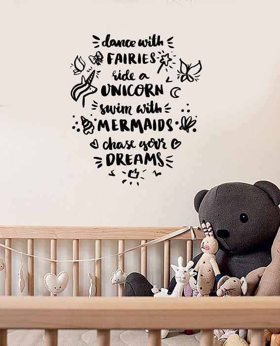Vinyl Wall Decal Nursery Quote Baby Kids Room Art Home Decor