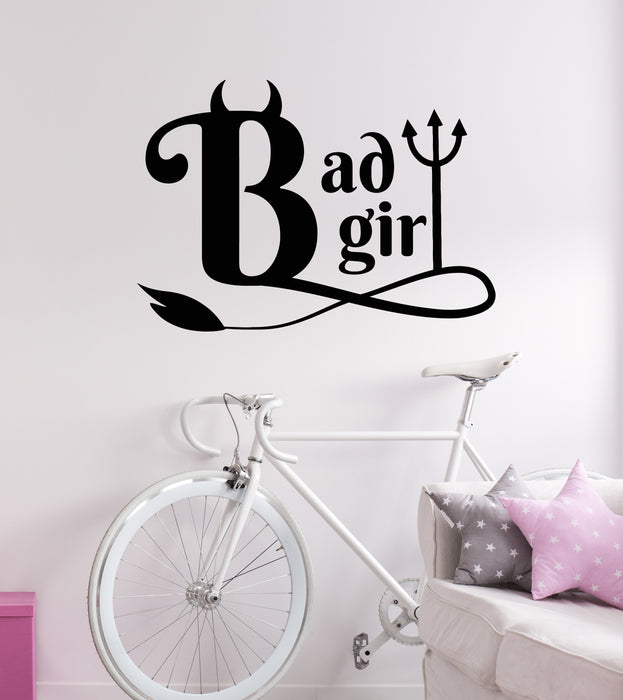 Vinyl Wall Decal Bad Girl Devil Demon Evil Female Interior Stickers Mural (g5393)