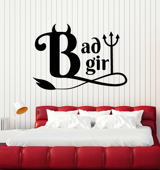 Vinyl Wall Decal Bad Girl Devil Demon Evil Female Interior Stickers Mural (g5393)