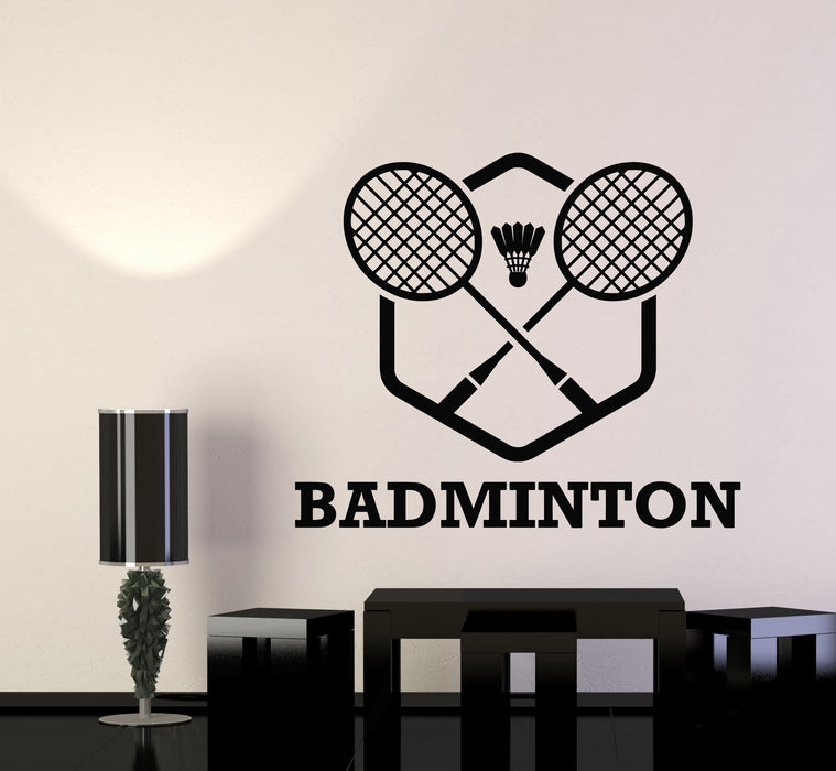 Vinyl Wall Decal Rackets Team Game Player Badminton Sports Stickers Mural (g6898)