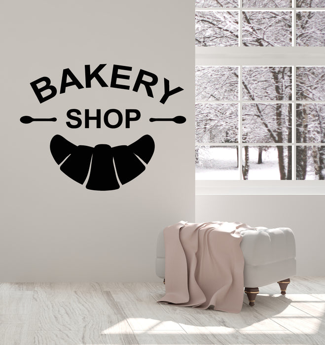 Vinyl Wall Decal Bakery Shop Bread Baker Croissant Products Bakehouse Stickers Mural (g292)