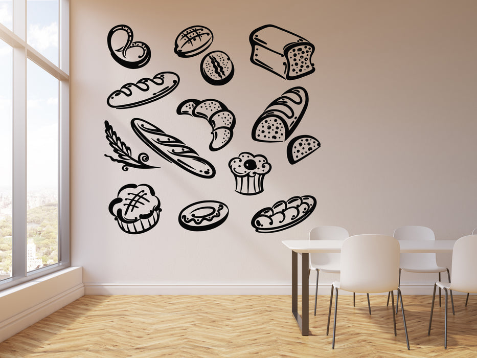 Vinyl Wall Decal Bakehouse Baking Products Dessert Kitchen Decor Stickers Mural (g2119)