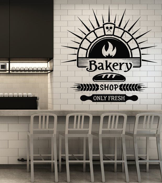 Vinyl Wall Decal Bakery Store Bakehouse Bread Baking Products Kitchen Stickers Mural (g2285)