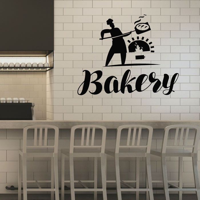 Vinyl Wall Decal Baker House Bakery Oven Fresh Bread Store Stickers Mural (g8092)