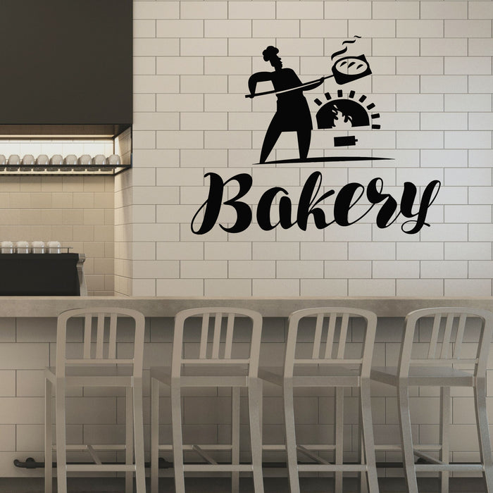 Vinyl Wall Decal Baker House Bakery Oven Fresh Bread Store Stickers Mu ...