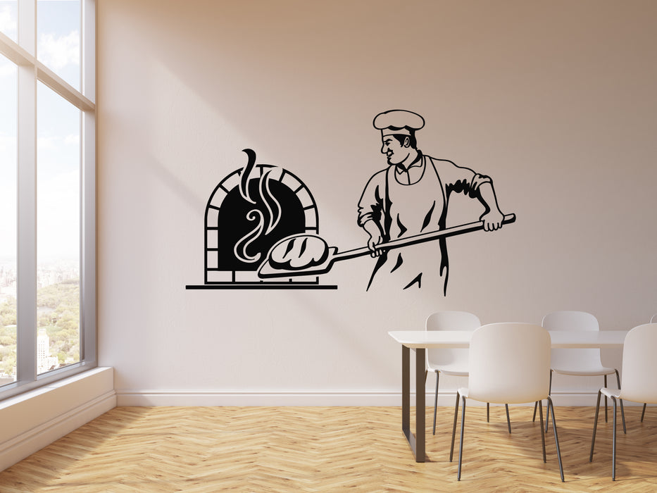 Vinyl Wall Decal Bakehouse Bakery Oven Fresh Bread Baker Stove Stickers Mural (g4488)
