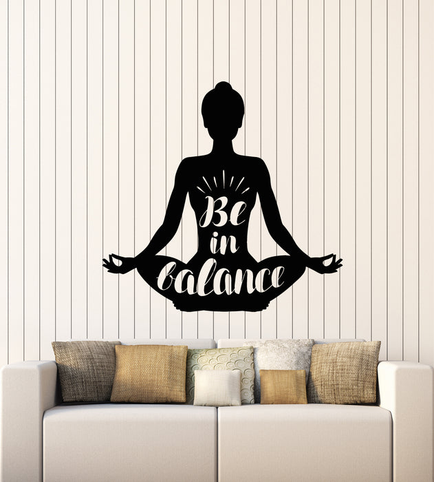 Vinyl Wall Decal Yoga Studio Lotus Pose Meditation Zen Balance Stickers Mural (g2884)
