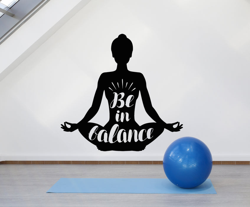 Vinyl Wall Decal Yoga Studio Lotus Pose Meditation Zen Balance Stickers Mural (g2884)