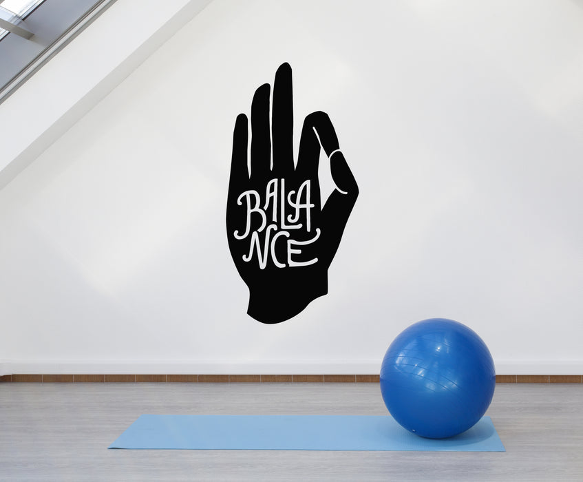 Vinyl Wall Decal Yoga Mediation Balance Symbol Decor Hand Stickers Mural (g3902)