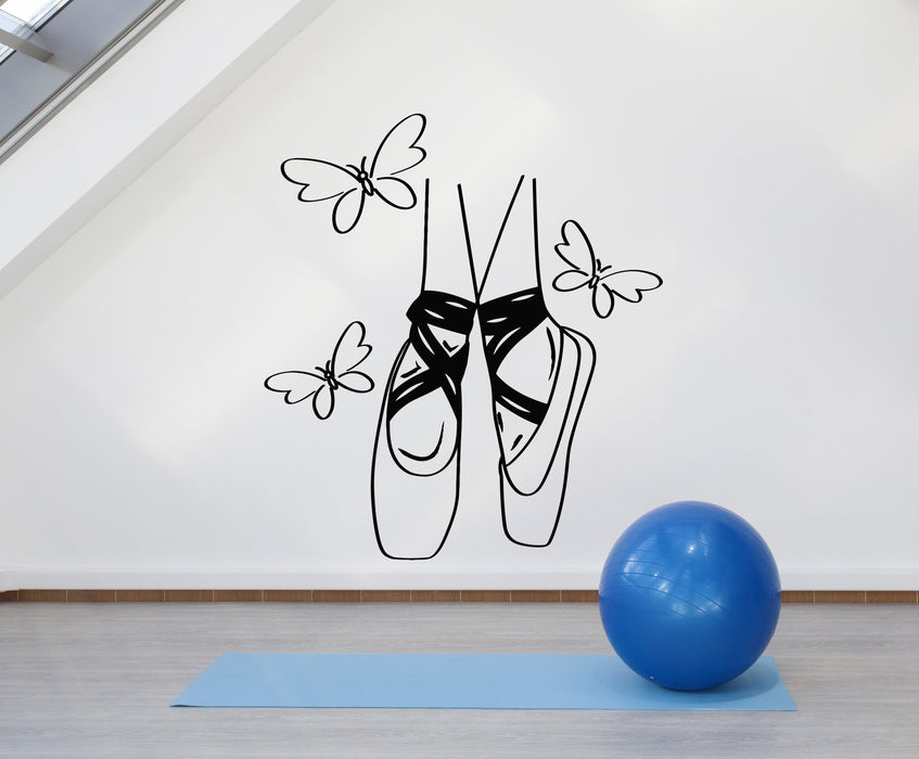 Vinyl Wall Decal Pointe Shoes Ballerina Ballet Classical Dance Studio Stickers Mural (g5505)