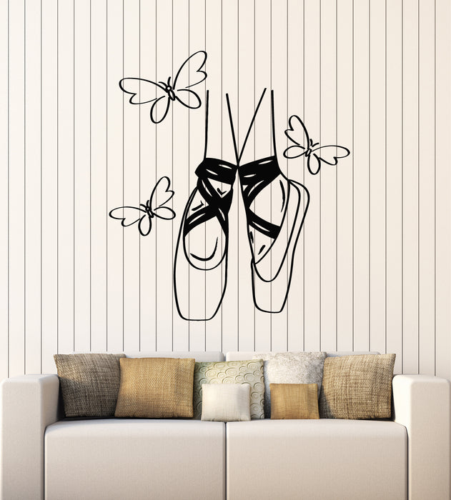 Vinyl Wall Decal Pointe Shoes Ballerina Ballet Classical Dance Studio Stickers Mural (g5505)