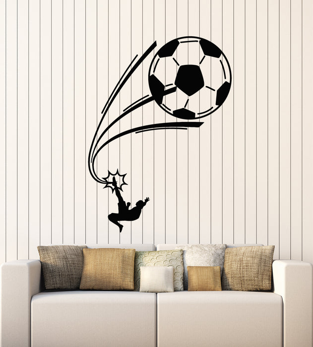 Vinyl Wall Decal Ball Soccer Player Team Game Sport Decor Stickers Mural (g1766)