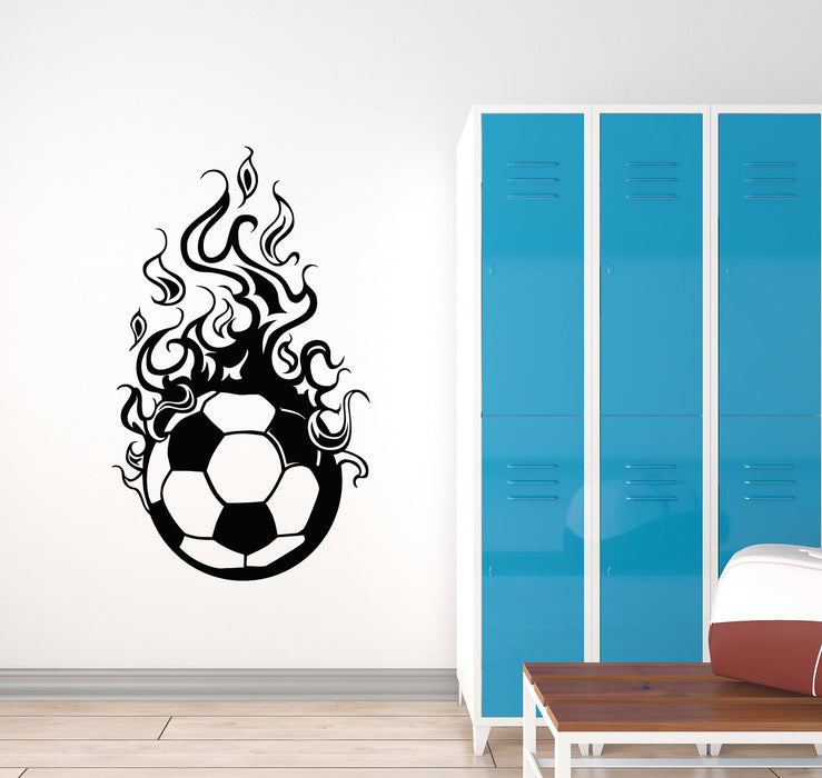 Vinyl Wall Decal Soccer Sport Fire Ball Team Game Decor Teen Room Stickers Mural (g2127)