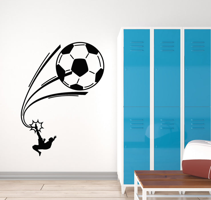 Vinyl Wall Decal Ball Soccer Player Team Game Sport Decor Stickers Mural (g1766)