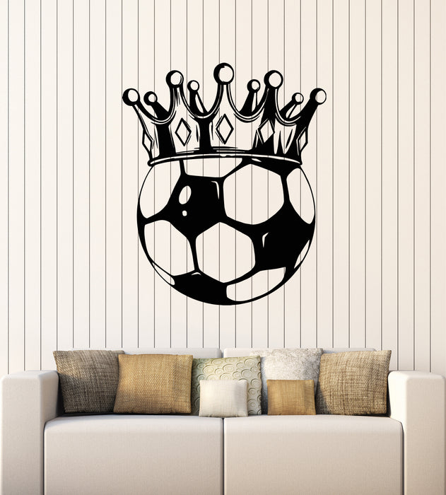 Vinyl Wall Decal Soccer Ball Play Game Sports Crown Teen Room Stickers Mural (g6285)