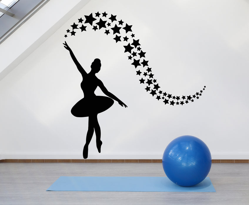 Vinyl Wall Decal Ballet Dancing Ballerina Ballroom Concert Stars Stickers Mural (g943)