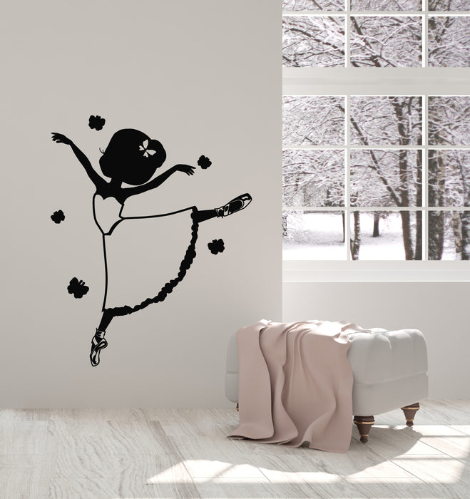 Vinyl Wall Decal Little Ballerina Girl Dance Pose Ballet Studio Dancer Stickers Mural (g669)