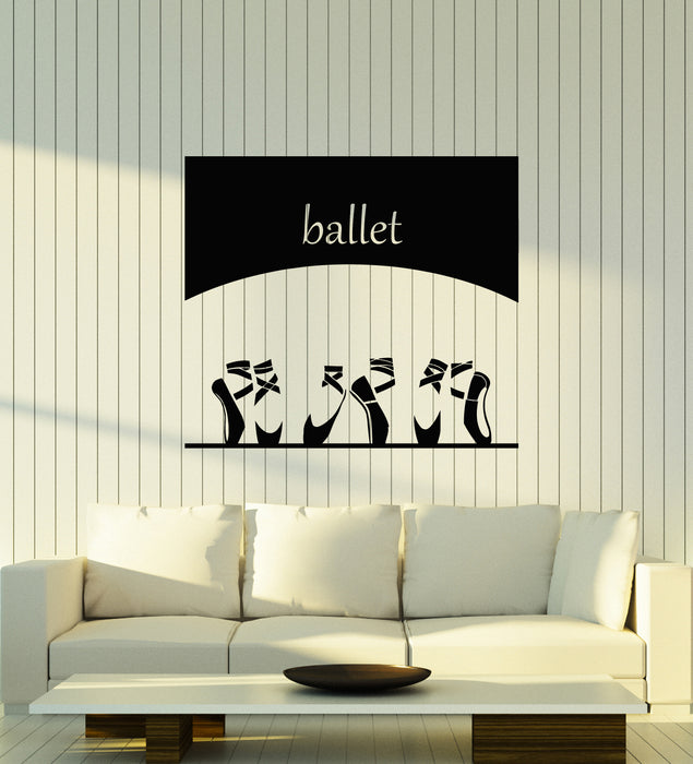 Vinyl Wall Decal Ballerina Shoes Opera Ballet Dance School Stickers Mural (g1691)
