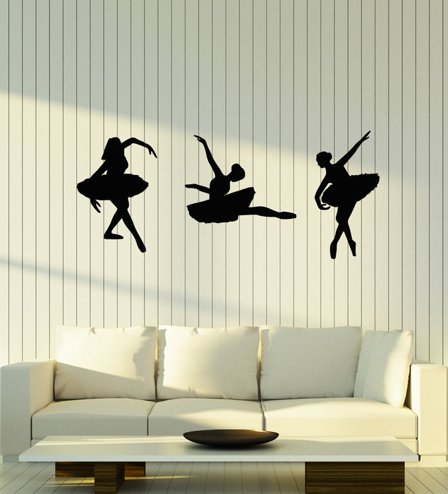 Vinyl Wall Decal Ballerina Girls Silhouette Dancers Theater Ballet Stickers Mural (g1697)